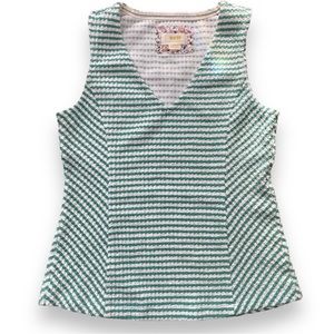 Anthropologie White and Green Tank